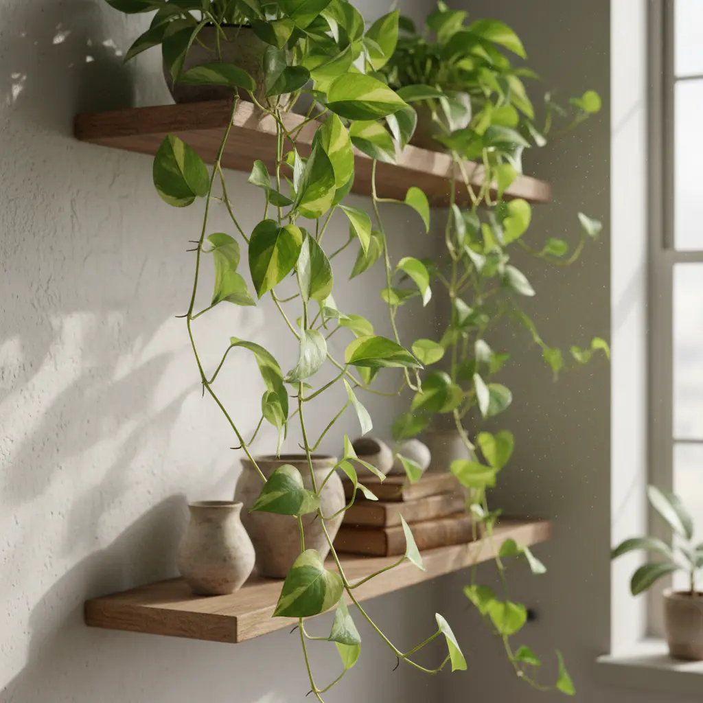 Golden Pothos vines cascading
