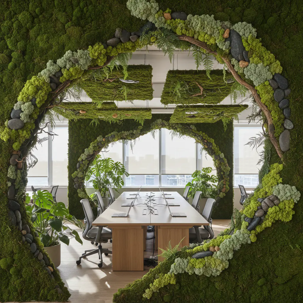 Studio Moss Installation framing the workspace